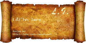 Léhn Imre névjegykártya
